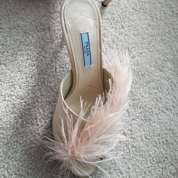 prada feather mules